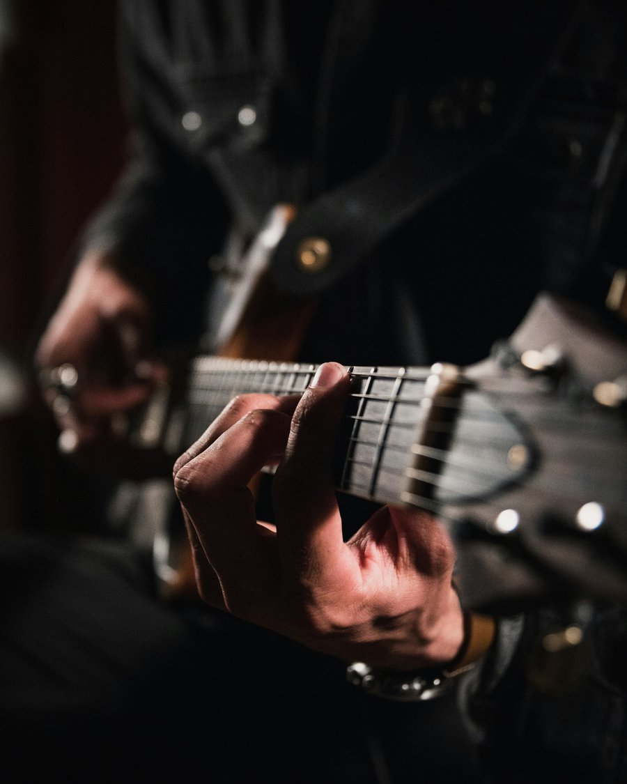Guitarist playing electric guitar